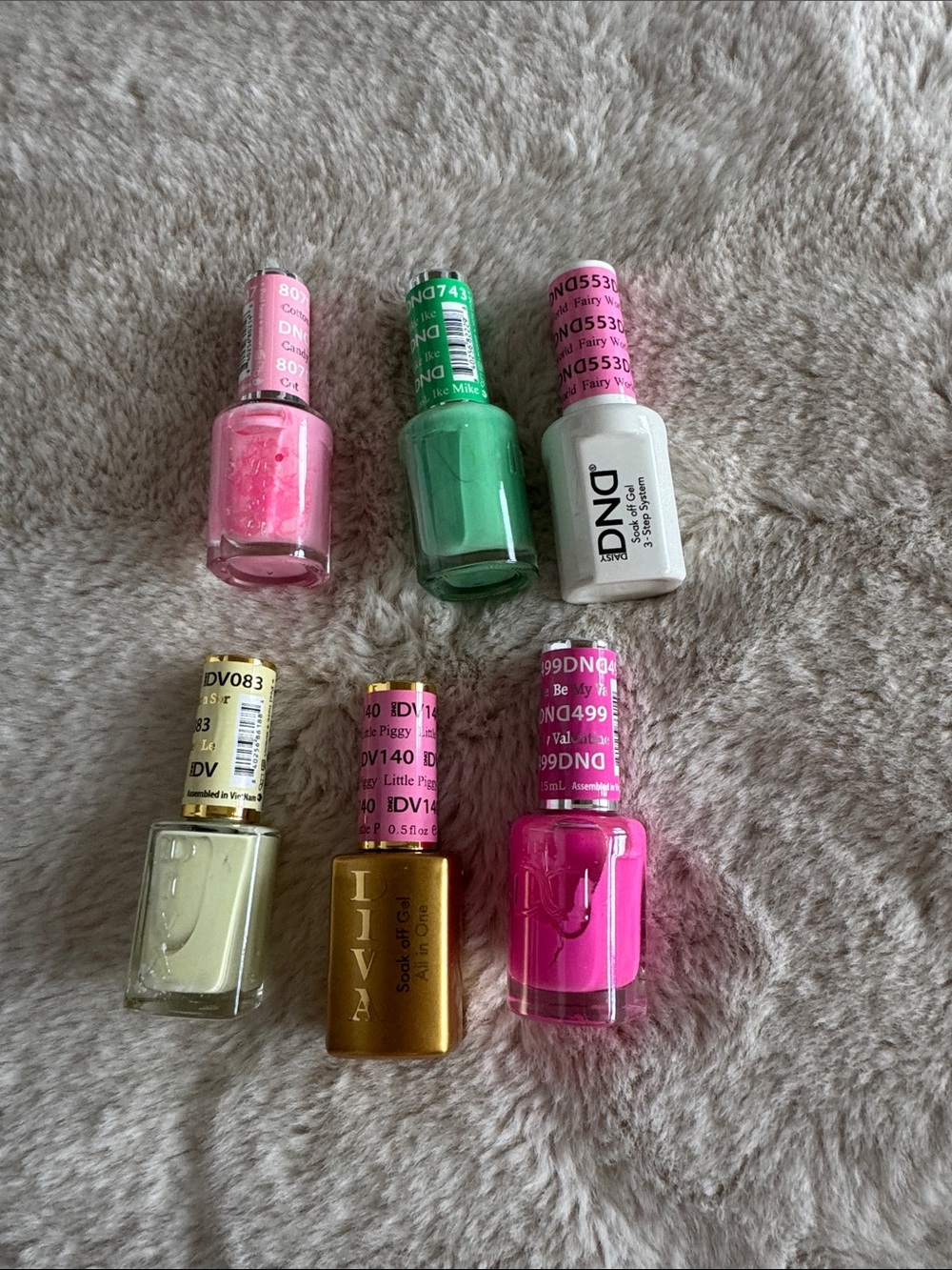 DND Professional Soak-Off Gel Polish - Pink & Green Shades